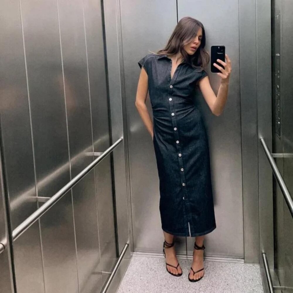 ZARA FITTED MIDI SHIRTDRESS